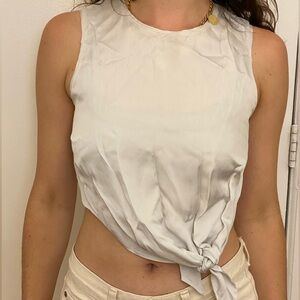 Wilfred Aritzia white tie top.